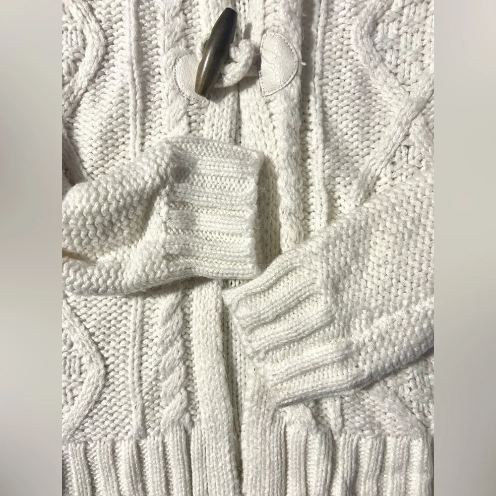 Oshkosh Toddler Girls Clothes 4t Ivory Cable Knit Hooded Cardigan Coat Sweater